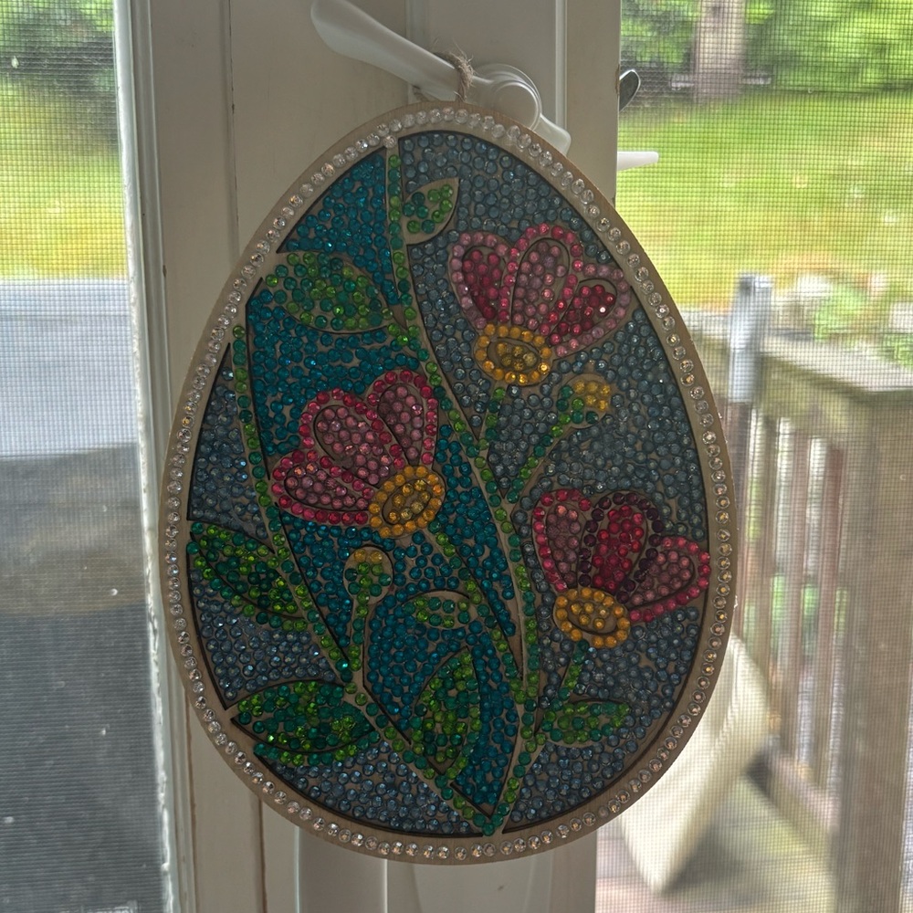Floral Mosaic Egg Wall Art